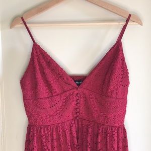 Alisa Pan lace plunge front sleeveless dress